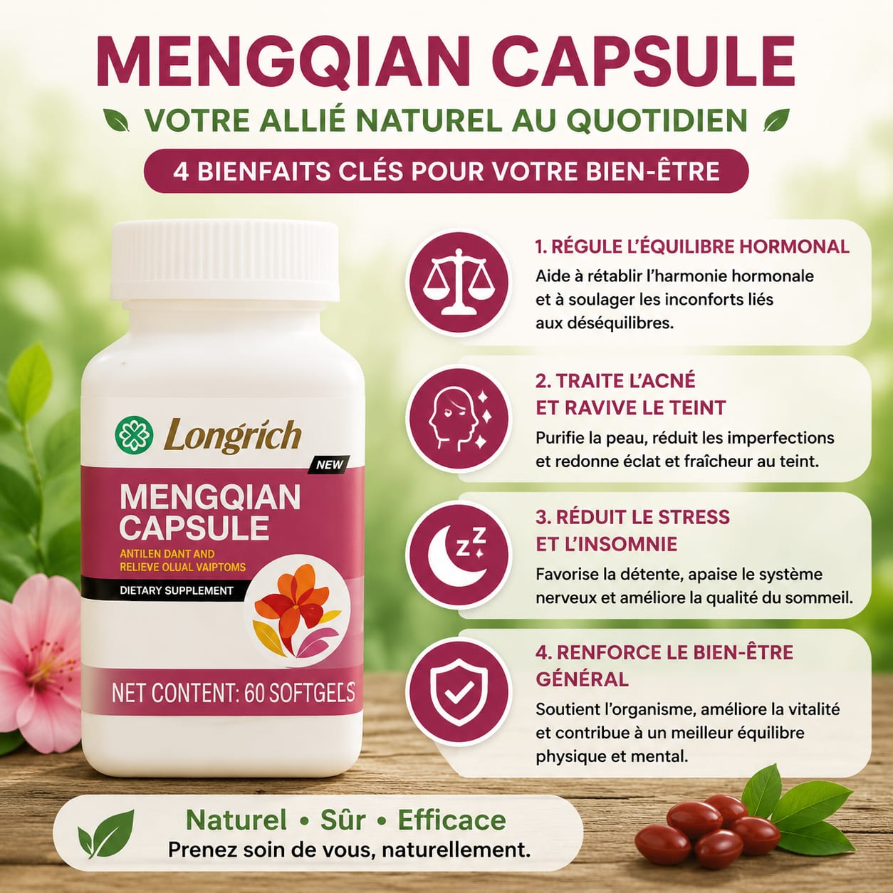 MENGQIAM : COMPLÉMENT HORMONAL POUR FEMME